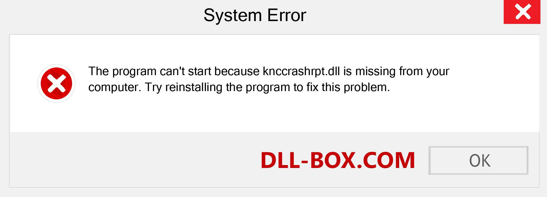  knccrashrpt.dll file is missing?. Download for Windows 7, 8, 10 - Fix  knccrashrpt dll Missing Error on Windows, photos, images